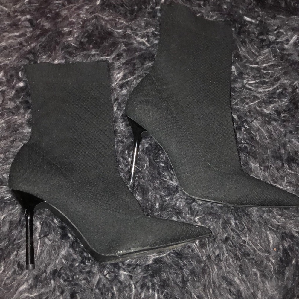 Zara Heeled Sock Booties Size 40 (9-9.5)